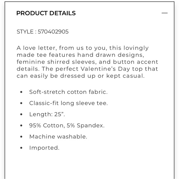 Chico’s Women’s Lover Girl Button Heart Tee - Picture 7 of 7